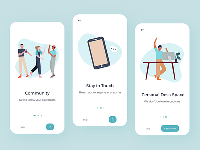 Onboarding Screens adobe xd android app colors design illustration interface ios minimal mobile onboarding ui ux
