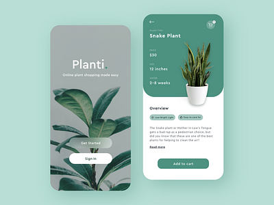 Planti: Online Plant Store adobe xd app application clean colors iphone login login design mobile mobile app mobile ui online plants ui ux xd