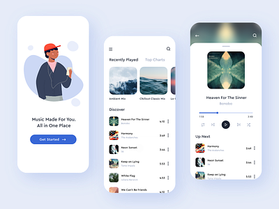 Personalized Music Player 🎵 adobe xd android app apple application clean colors concept creative design figma interface ios minimal mobile music music player ui ux