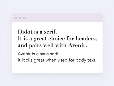 Font Pairing Dialogue Box avenir design dialogue box didot fonts sans serif serif font serifs