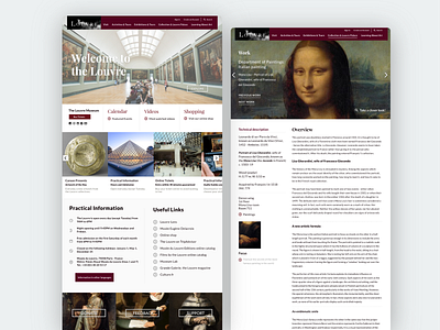 The Louvre Website Redesign art content design landing modern museum paris purple site ux website website design