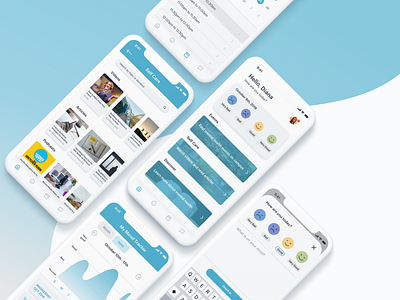 Mental Health App for Students 2019 adobe xd app case study college design illustration mental health mobile mood tracker navigation students ui ux visual design