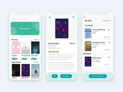 Book Donation App app colors creative design figma ios mobile ui ux visual design