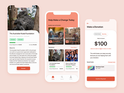 Charity Donation App adobe xd app clean creative design donate minimalist mobile ui ux visual design