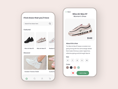 Shoe E-Commerce App app clean design ios minimal mobile mobile design mobile ui ui ux visual design