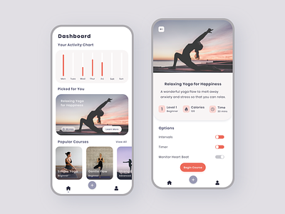 Yoga Tracker App 2020 adobe xd android app clean design fitness ios iphone minimal mobile tracker ui ux yoga