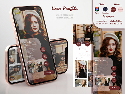 User Profile app design graphic design ui ux