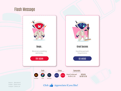 Flash Message UI/UX design app design graphic design ui ux