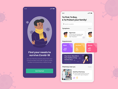 Covid-19 App android app covid covid19 ios mobile app ui ui ux ui design uiux