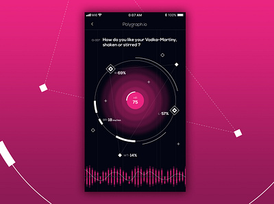 Polygraph.io - UI Challenge app challenge graphic design james bond lie pink polygraph pulse ui