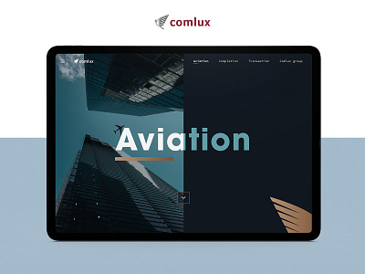 Comlux - Portfolio App aeronotic aircraft airplane app aviation branding design graphic design identity portfolio premium ui