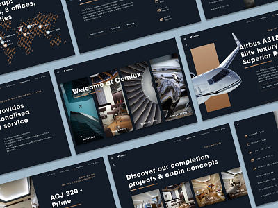 Comlux - Portfolio App aeronautic aicraft airplane app aviation branding graphic design identity ipad portfolio premium showcase ui