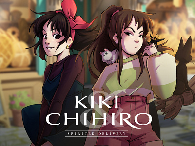 Kiki & Chihiro : Spirited Delivery - April Fool animation character character design chihiro ghibli illustration kiki kikis delivery services spirited away witch