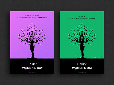 International Women's Day festival girl leaf leaves poster quotes tree vector women womens day
