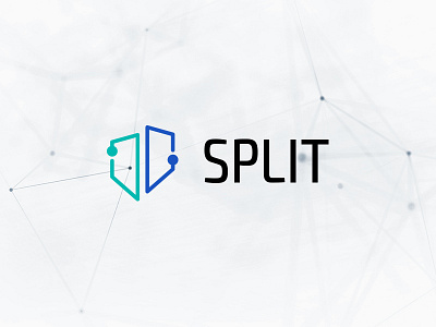 Split Logo connect logo network secure separate shield split