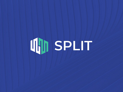 Split Logo connect logo network secure separate shield split