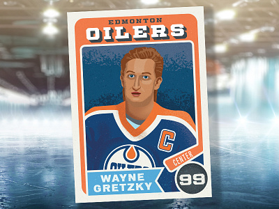 Wayne Gretzky design edmonton oilers hockey hockey art illustration illustrator national hockey league nhl sports sports art trading card vector wayne gretzky