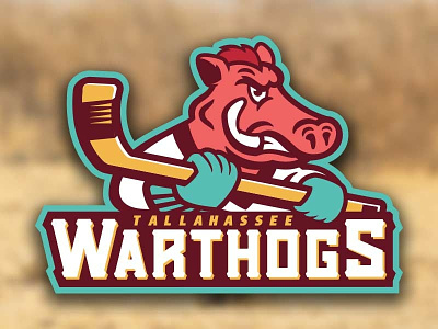 Tallahassee Warthogs branding hockey illustrator logo sports sports branding sports logo typography vector warthog