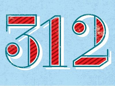 312 312 chicago illustration lettering numbers typography
