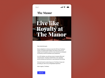 Welcome Email Design High End Hotel - Concept