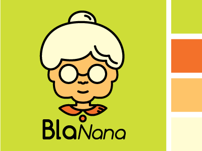 Logo concept for Blanana mobile app grandma grandmother illustration vector