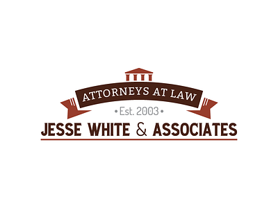 Logo for Jesse White & Associates, Attorneys At Law law logo retro ribbon