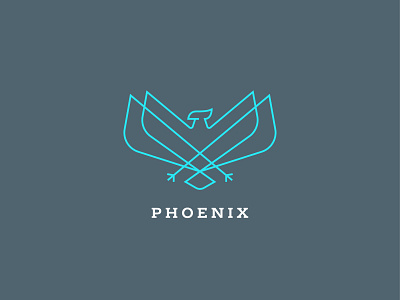 phoenix bird icon lines logo mark minimal phoenix simple symbol