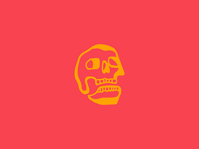 skull bright fun hand drawn logo mark simple skeleton skull vibrant