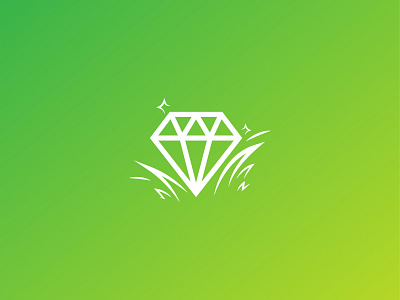 diamond in the grass crystal diamond grass green logo mark sparkling