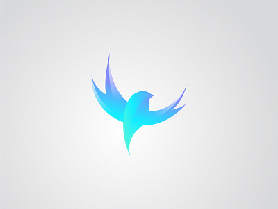 bird bird blue dynamic flight gradient logo