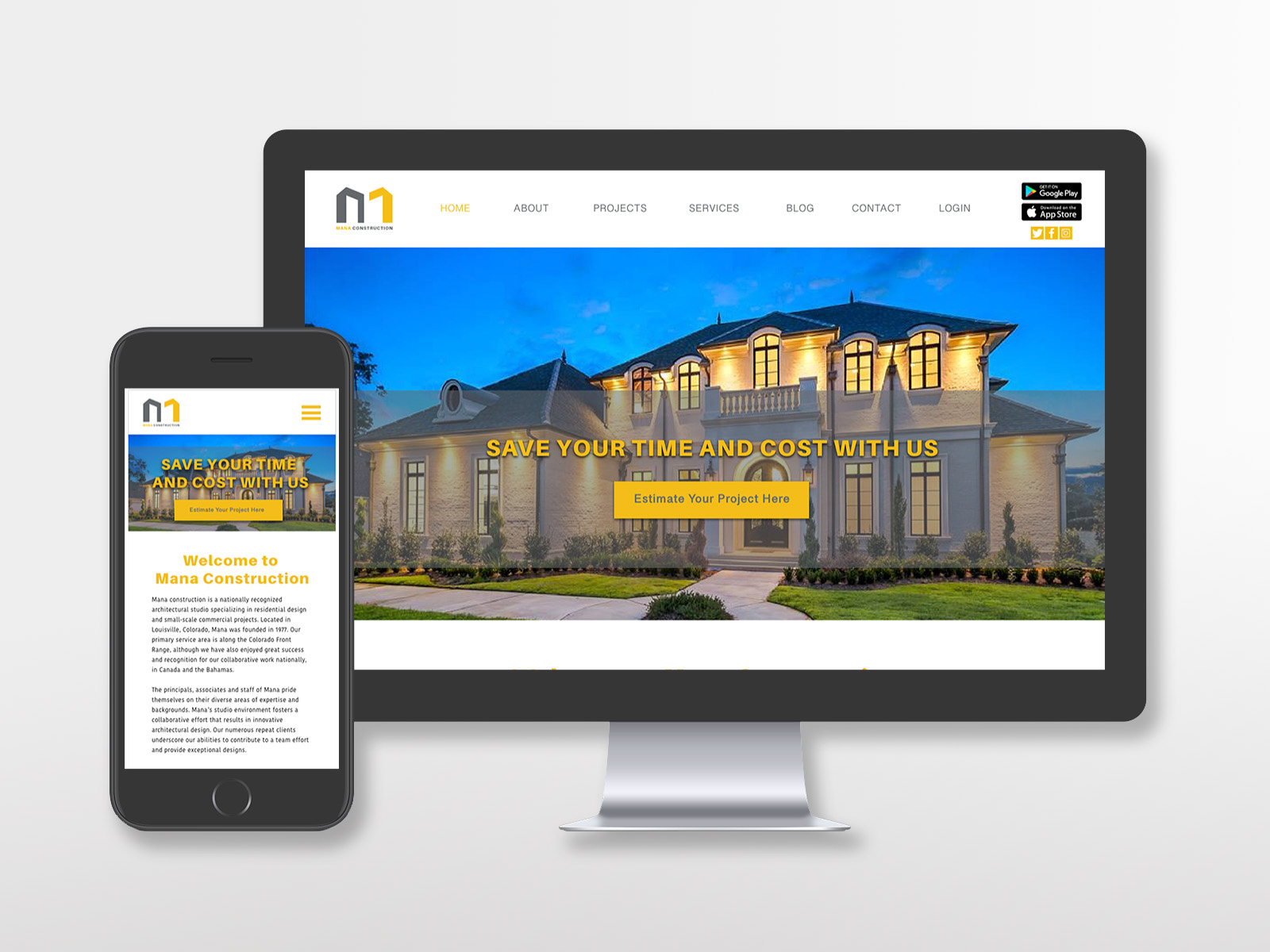 UI/UX for Mana Construction Company by Maryam Sh on Dribbble