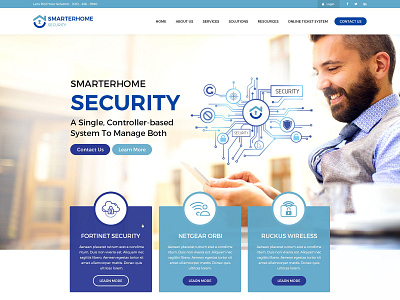 Smarter Home Security design home security illustration landing page design minimal security ui ux web website website design