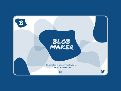 Blob Maker App classic blue design illustration newbie typography ui ux web website website design