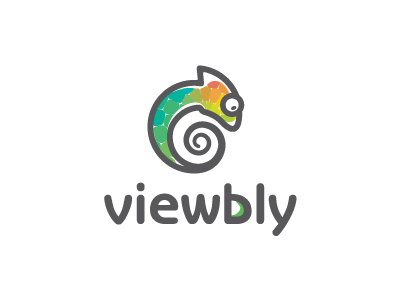 Logo for Viewbly chameleon colorful multi color