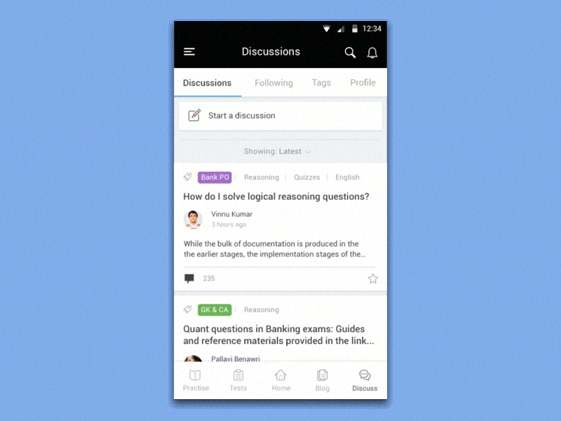 Discussion forum design interactions animation mobile app forum ux ui