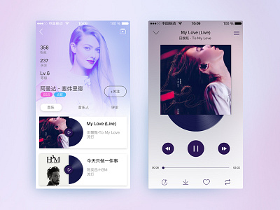 Music app ios music，ui