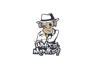 Logo White Monkey biểu tượng branding building brand hình minh họa illustration logo
