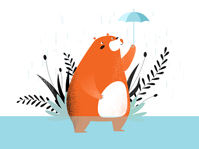 UI illustration bear illustration squirrel texture