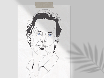 White Collar drawing fanart illustration ink line linear lineart linework matt bomer neal caffrey portrait poster series throwback vector white collar