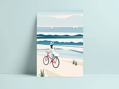 Seaside poster drawing illustration poster poster design procreate seaside summer summertime