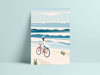 Seaside poster drawing illustration poster poster design procreate seaside summer summertime