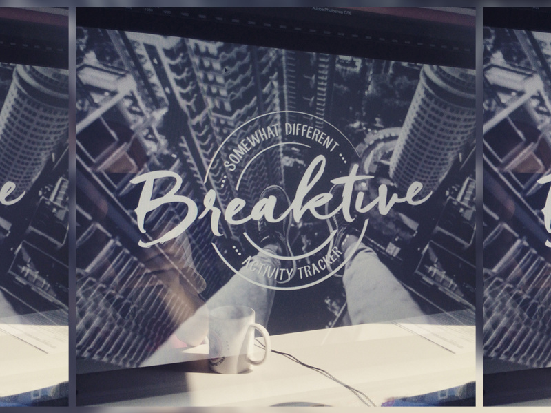 Breaktive - logo design badge typography wip app logo
