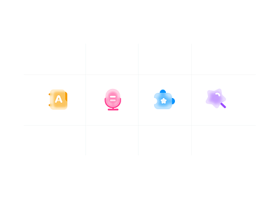 Frosted glass icons
