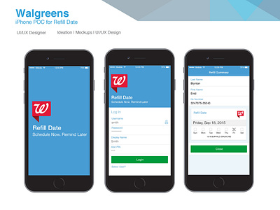 Walgreens POC for RX Refill Reminder app brainstorming ideation