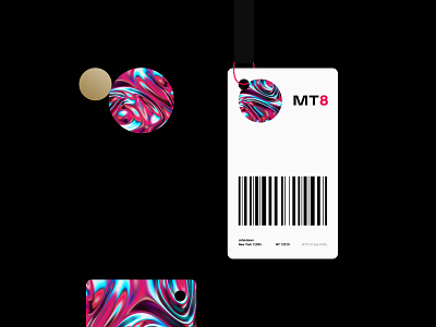 MT8 — Barcode card 3d bardcode branding card gradient typography