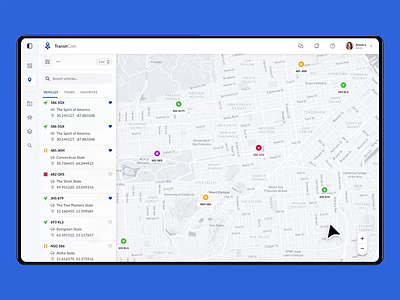 Smart Fleet Management Platform animation cursor dashboard home map point transit transition ui