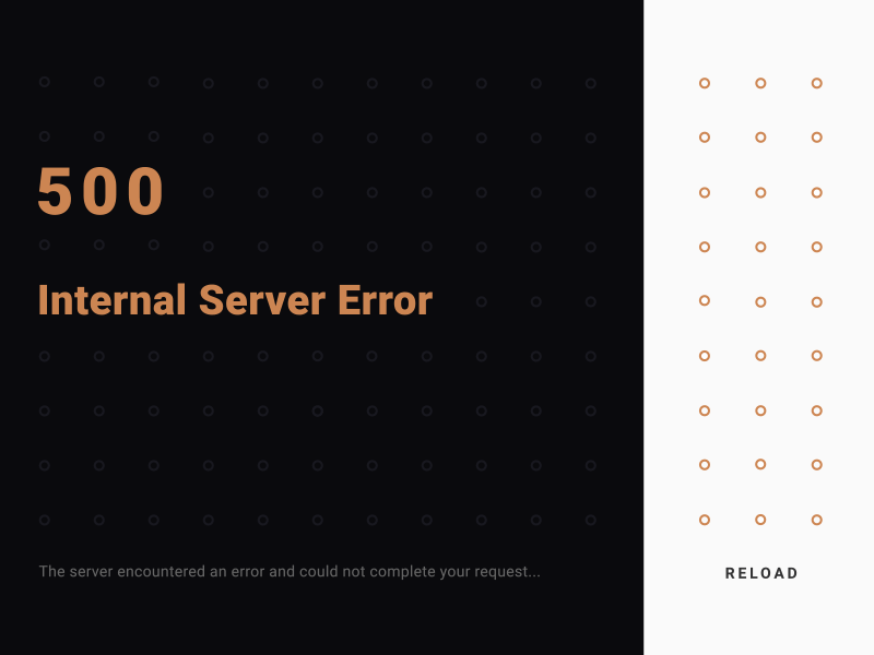 Error: 500 Internal Server Error 500 animation challenge error interaction internal server typography ui weekly