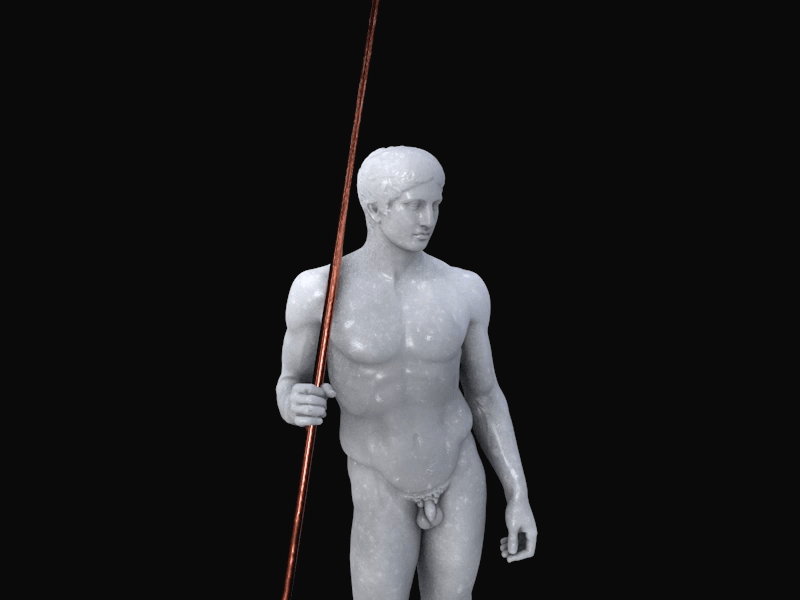 The Doryphoros. Model for some interest Art web project. WIP 3d antiquity classic copper doryphoros experimental marble material statue wax