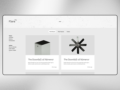 Flora. Blog blog clear experimental recent topics typography ui web