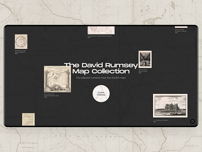 The Devid Rumsey map collection. Home page concept clear collection dark map old typography ui vintage web web design website